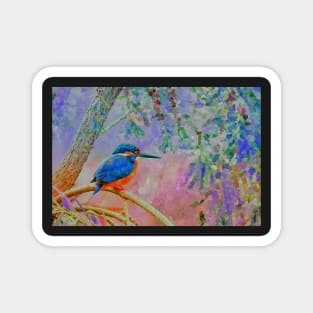 Kingfisher, Watercolour, Impressionist, Wildlife, Animal, Bird, Australia, Magnet