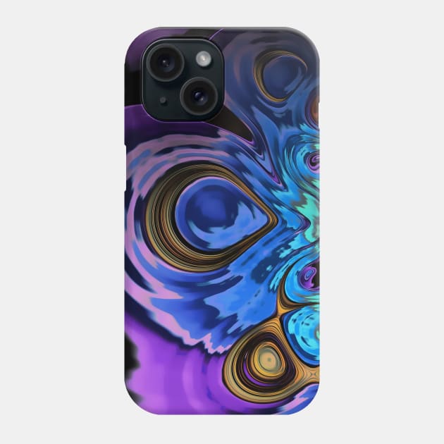 Blue and Gold Abstract Phone Case by Mistywisp