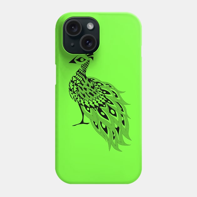 green bird peacock ecopop Phone Case by jorge_lebeau