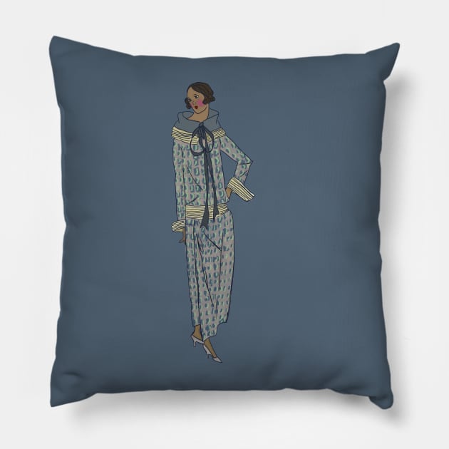 Flapper Girl 6 Pillow by The Golden Era