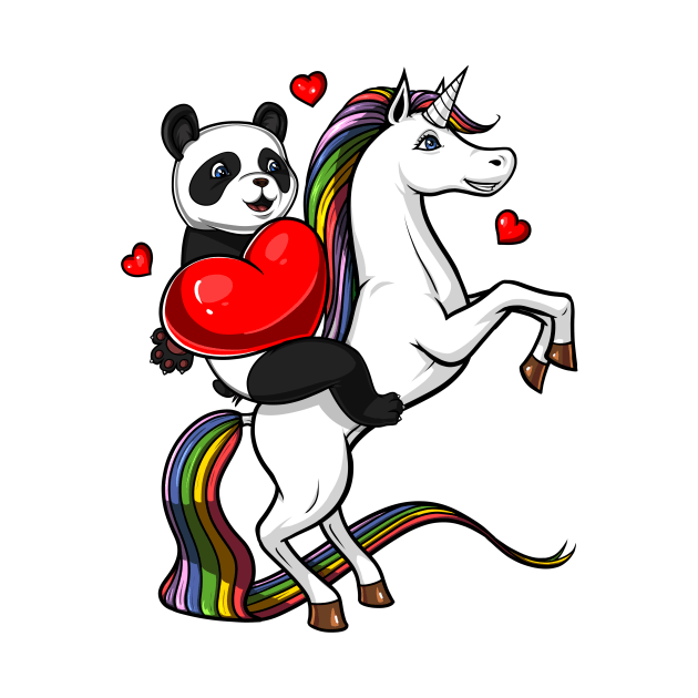 Panda Bear Riding Unicorn by underheaven