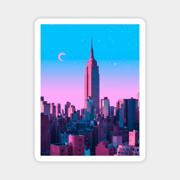 New york anime city Magnet by funglazie