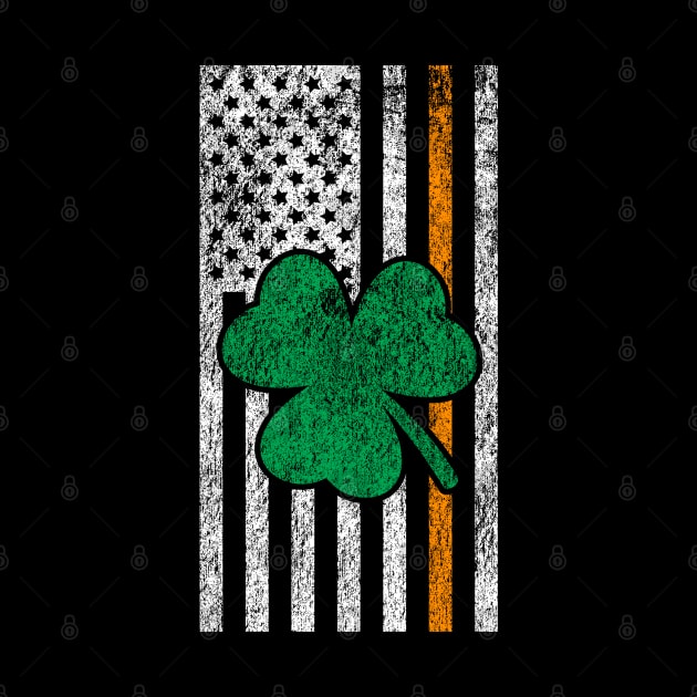 Vintage Irish Lucky Shamrock American Flag St Patricks Day by BadDesignCo