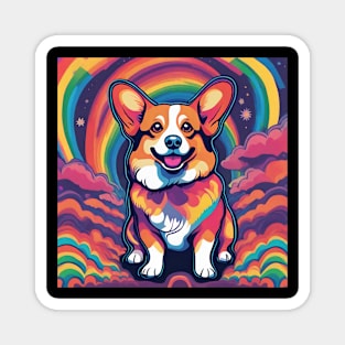 Psychedelic Corgi Magnet