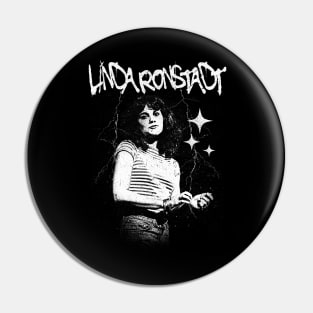 Linda Ronstadt // 1970s Retro Style Fan Design Pin