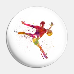 Soccer player in watercolor Pin