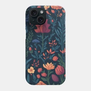 pine trees and flowers pattern Phone Case