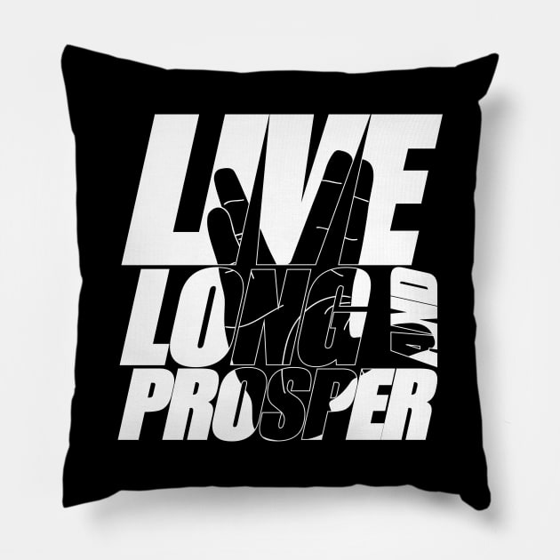 LIVE LONG AND PROSPER Star Trek ™ Quote Meme slogan with silhouette of the Vulkan Gruss Pillow by star trek fanart and more