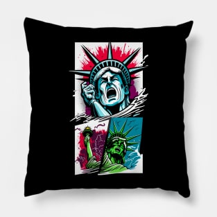 Statue of Liberty Comics Pillow