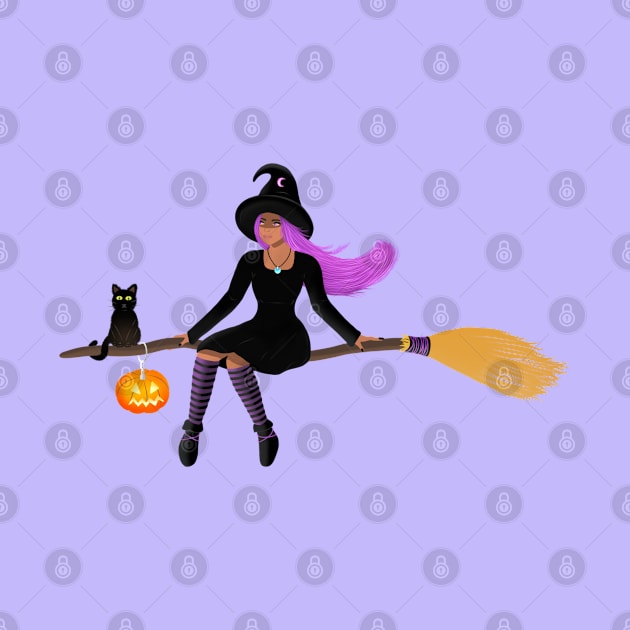 Witch on a broom by Raghni.C 