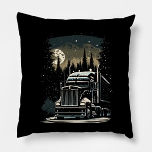 Christmas Cargo: Semi-Truck Gift for Truckers Pillow