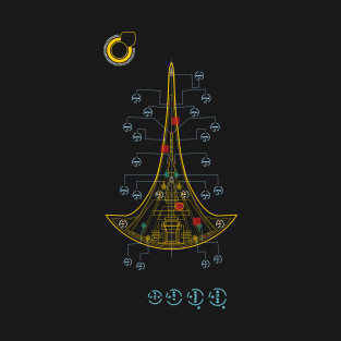 Spaceship blueprint - weapons T-Shirt