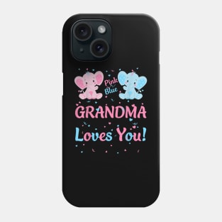 Grandma Gender Reveal Elephant Pink Or Blue Matching Family Phone Case