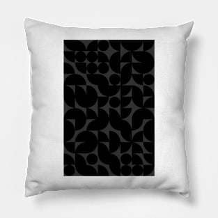 Black Colored Geometric Pattern - Shapes #8 Pillow