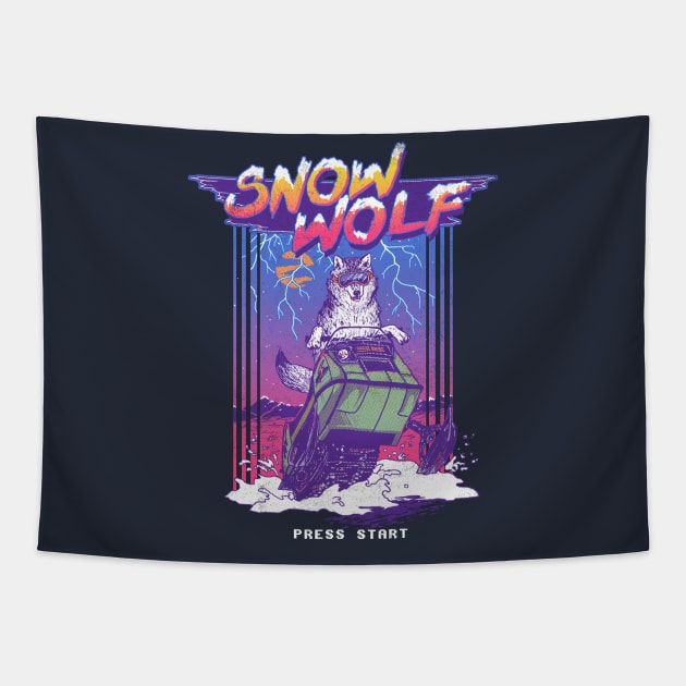 Snow Wolf Tapestry by Hillary White Rabbit