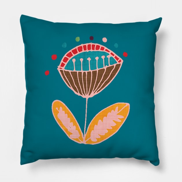 MID CENTURY MODERN FLOWER Pillow by bruxamagica