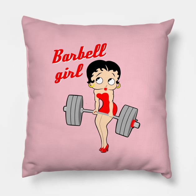 Barbell Girl Pillow by TimAddisonArt