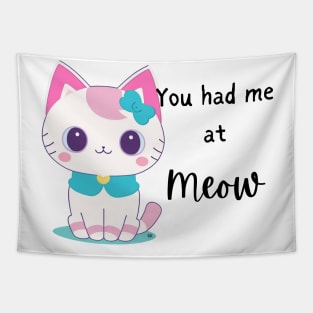 YOU HAD ME AT MEOW! Cute Kitty Cat For Ladies Tapestry