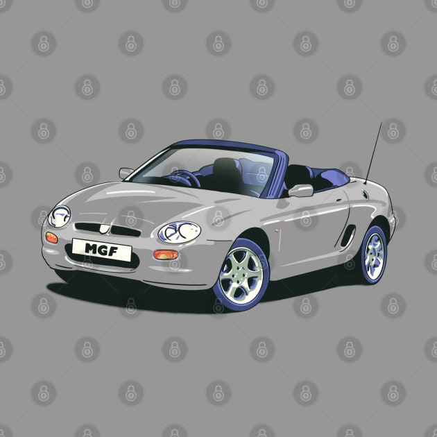 MG MGF Car in Platinum Silver by Webazoot