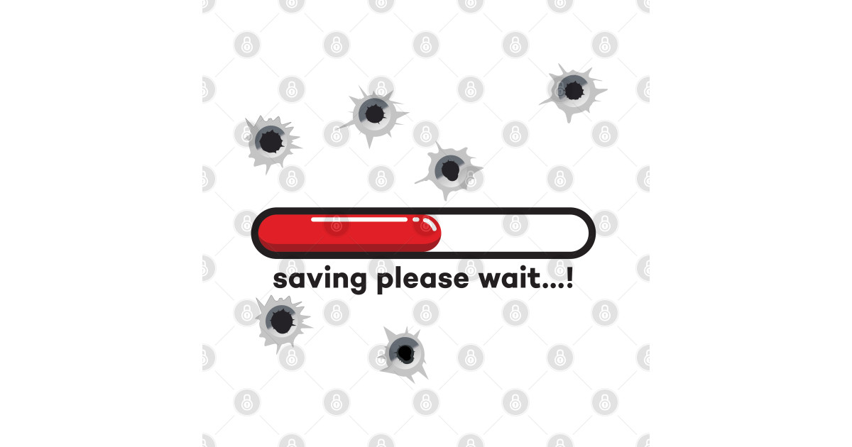 Saving please wait...! Bullet holes version - Game - Crewneck ...