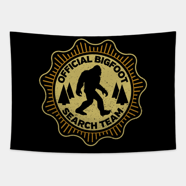 Official Bigfoot Yeti Sasquatch Search Team Tapestry by RadStar