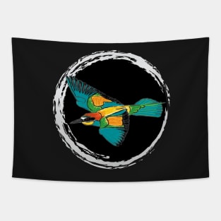 Nice Artwork showing an European Bee-Eater in Flight IV Tapestry