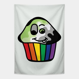 Aromantic Pride Rainbow Cupcake Tapestry