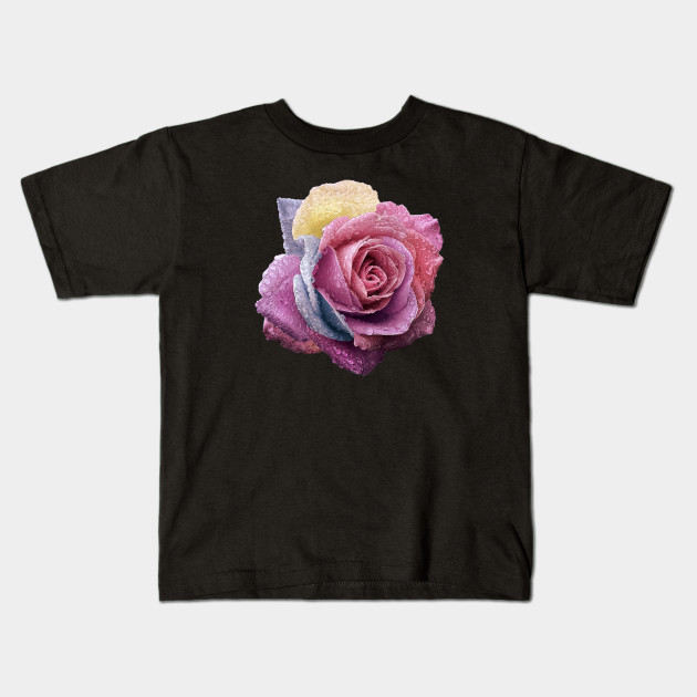 Purple Rose Abstract Art Flower Colorful Brush Painting Digital