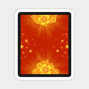 Background with orange flowers Magnet