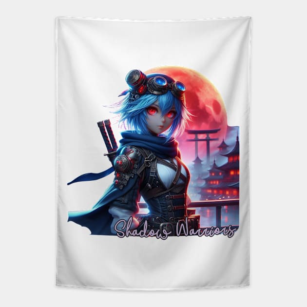 Steampunk Ninja Warrior Tapestry by PlayfulPandaDesigns