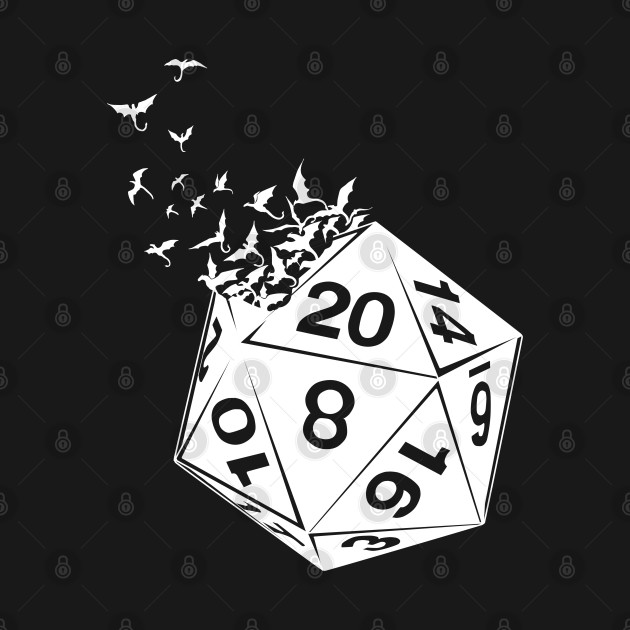 Disover Awesome Tabletop Gaming Gift Dragons D20 Dragon Dice Print - Dnd - T-Shirt