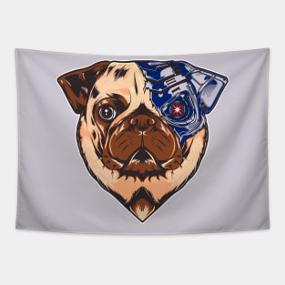 Mecha Pug Love Tapestry