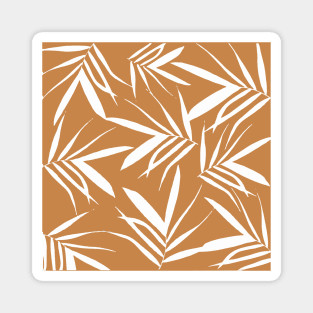 Leaves pattern, leaves, leaf, nature, pattern, digital, illustration, botanical, autumn, fall, xmas, summer, painting, tropical, plant, graphicdesign, classic, minimal, decor, orange, Magnet