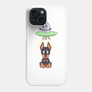 Funny german shepherd is being abducted by aliens Phone Case