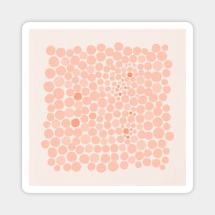 Retro Pink Orange Polka Dots Magnet