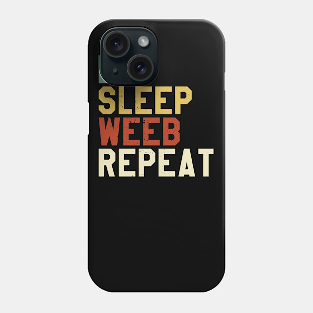 Weeb Weeaboo Trash Gift I Eat Sleep Anime Repeat Phone Case by Alex21