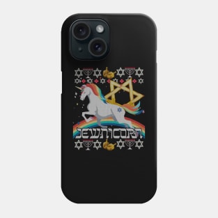 Jewnicorn Unicorn Ugly Hanukkah Chanukah - Funny Jewish Phone Case