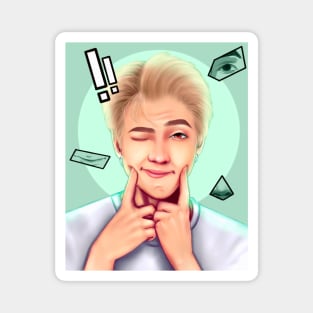 BTS namjoon, RM, Rapmon, Rapmonster, singer, k-pop, pop, dancer, band, group, kawaii, pop art, artists, digital, painting, music, Magnet