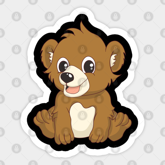 Cute Cartoon Bear Animal - Animal Lover Gift - Sticker | TeePublic Cute Cartoon Bear Animal - Animal Lover Gift - Sticker | TeePublic