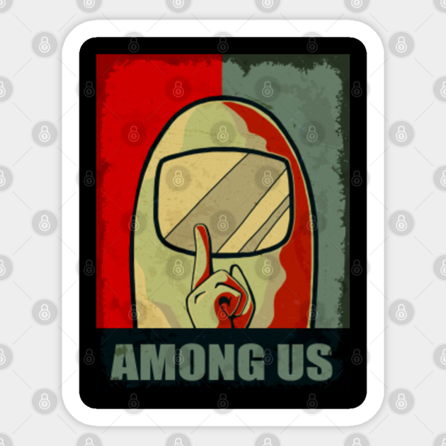 among shhhhhhh retro among us impostor sticker teepublic