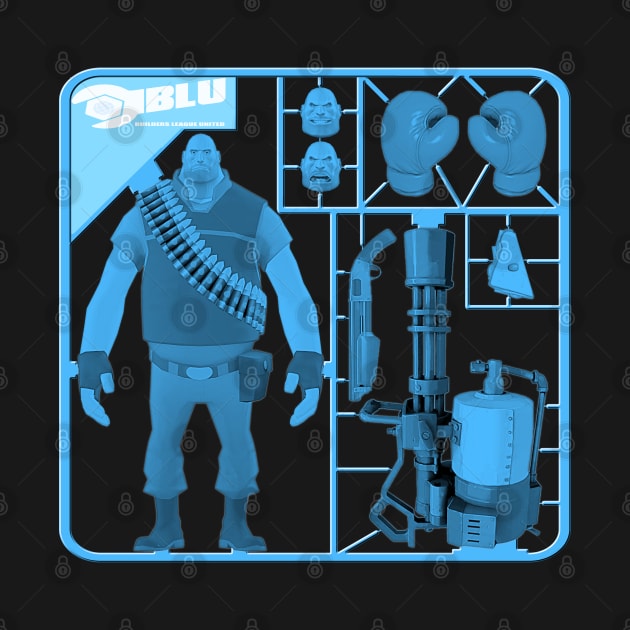 Team Fortress 2 - Heavy Weapons Guy Model Sprue - Blu by Reds94