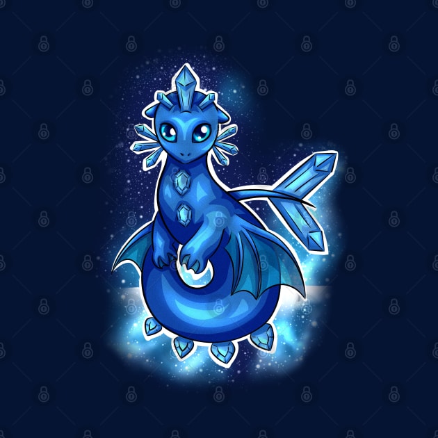 Sapphire Dragon : Cute Crystal Dragon by Shirin Illustration