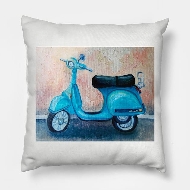 Retro scooter Pillow by Kuhtina