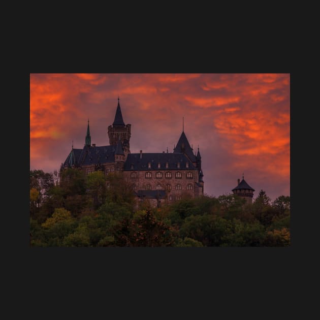 Castle, Wernigerode, Harz, Saxony-Anhalt, Germany, afterglow by Kruegerfoto