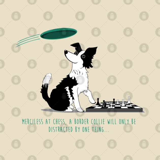 Border Collie playing chess by Brash Ideas