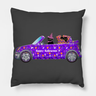 Happy Halloween Black Cat Car Pillow