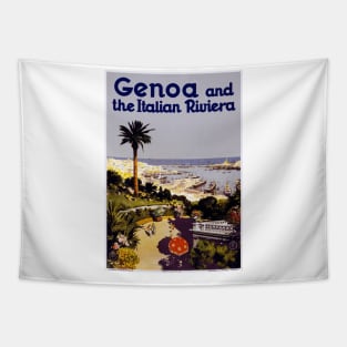 Genor and the Italian Riviera - Vintage Travel Poster Design Tapestry