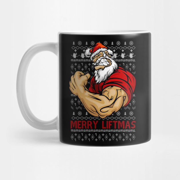 Merry Liftmas Ugly Christmas Gym Workout Gift Mens Coffee Mug by