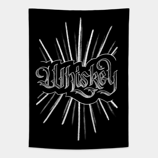 Whiskey Chalkboard Tapestry by polliadesign