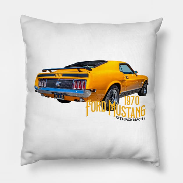 1970 Ford Mustang Mach 1 Fastback Pillow by Gestalt Imagery